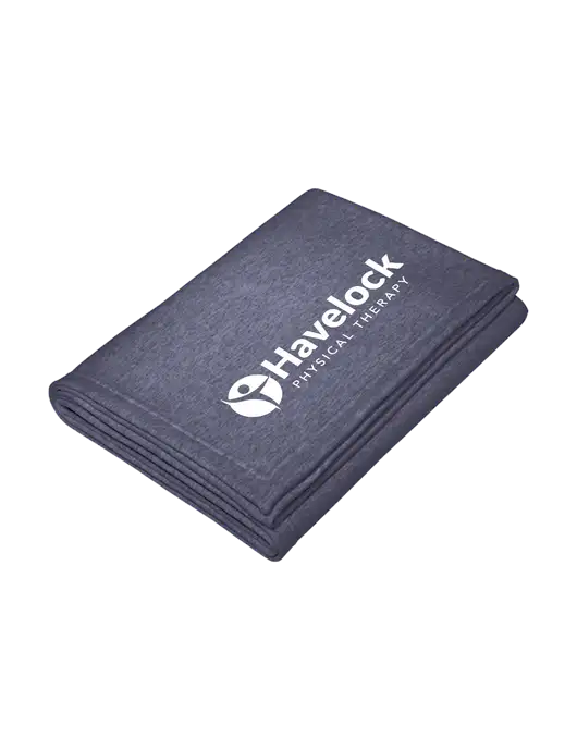Core Heather Navy Fleece Sweatshirt Blanket w/Havelock Logo