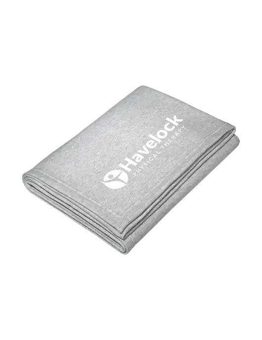Core Light Grey Heather Fleece Sweatshirt Blanket w/Havelock Logo