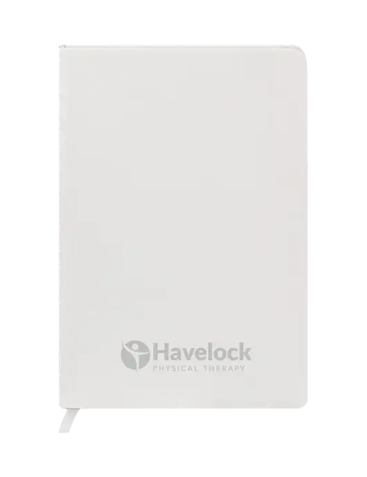 Fabrizio White Hard Cover 5.75 x 8.3  Journal w/Havelock Logo
