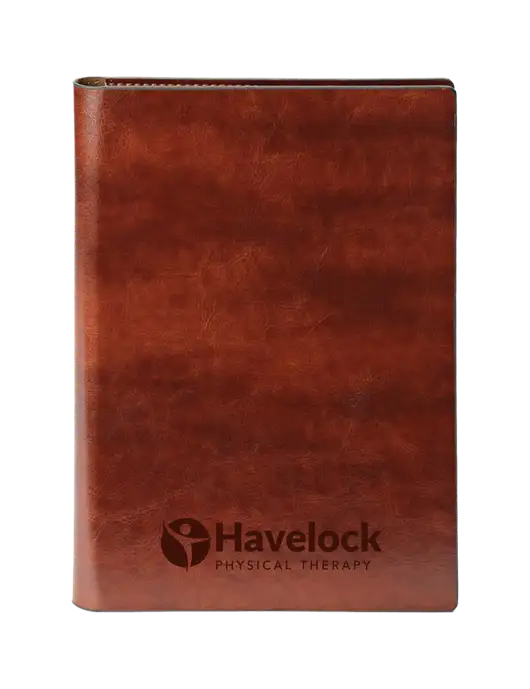 Fabrizio Brown 7 x 9.625 Padfolio & Notepad w/Havelock Logo