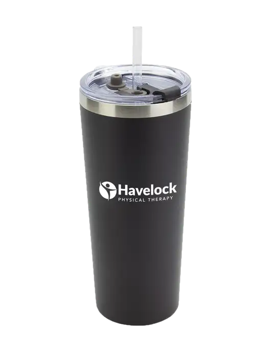 Brighton Black 20 oz Insulated Tumbler & Straw w/Havelock Logo