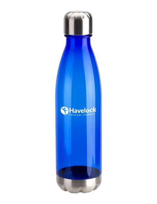Bayside Tritan Blue 25 oz Bottle with Stainless Base and Cap w/Havelock Logo