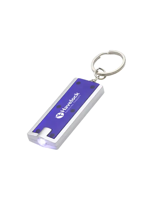 Simple Touch Blue LED Keychain w/Havelock Logo