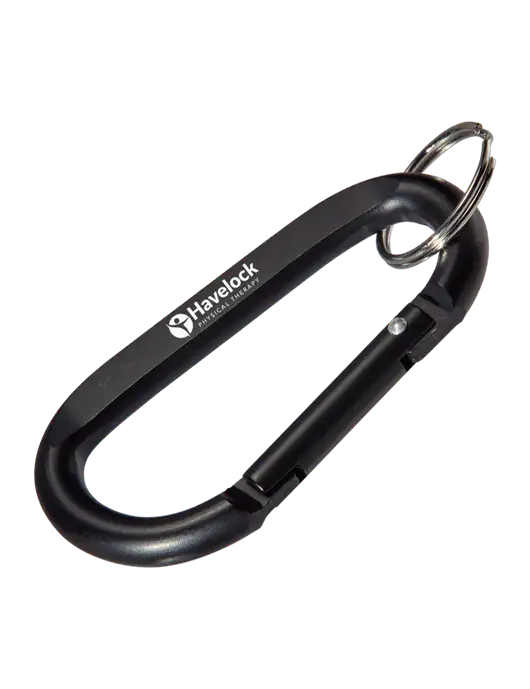 Black Carabiner & Key Ring w/Havelock Logo