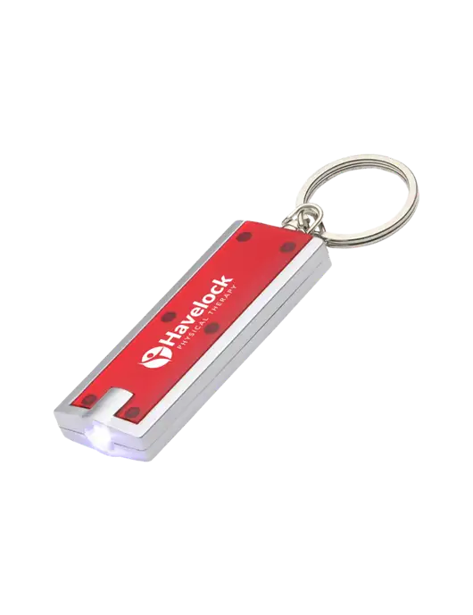Simple Touch Red LED Keychain w/Havelock Logo