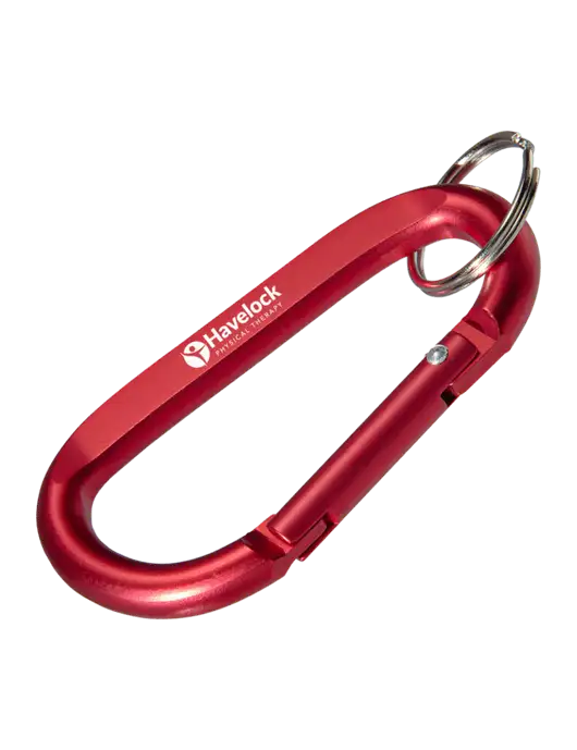 Red Carabiner & Key Ring w/Havelock Logo
