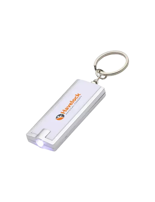 Simple Touch White LED Keychain w/Havelock Logo