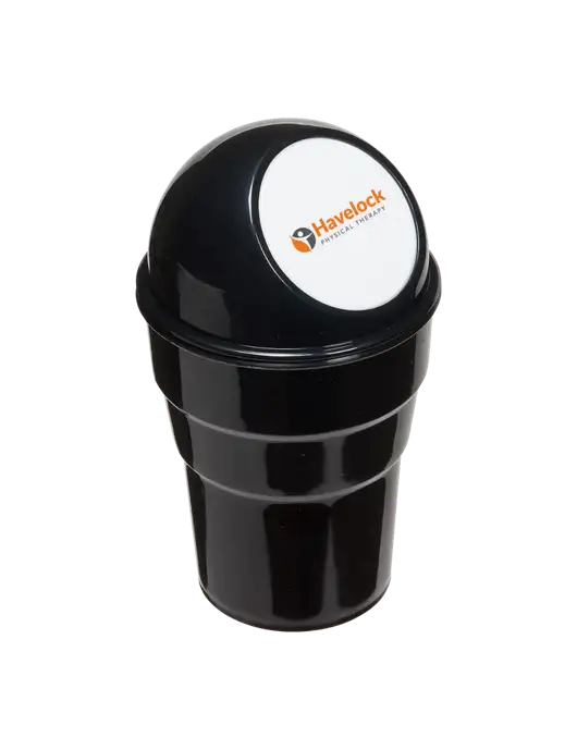 Black Car Cup Holder Trash Can w/Havelock Logo