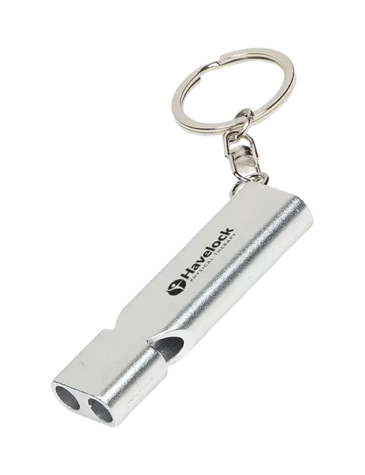 Quick Alert Silver Safety Whistle w/Havelock Logo