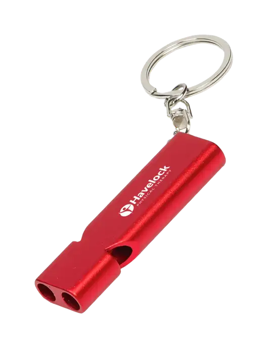 Quick Alert Red Safety Whistle w/Havelock Logo