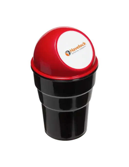 Red Car Cup Holder Trash Can w/Havelock Logo