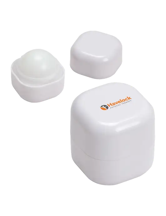 White Chap Cube Vanilla Lip Balm w/Havelock Logo