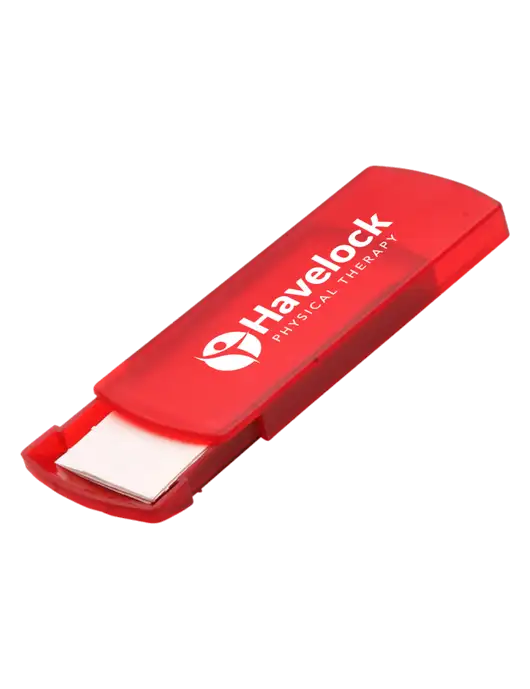 Slide Right Red Bandage Dispenser w/Havelock Logo