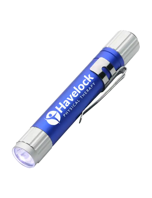 Blue Aluminum LED Penlight w/Havelock Logo
