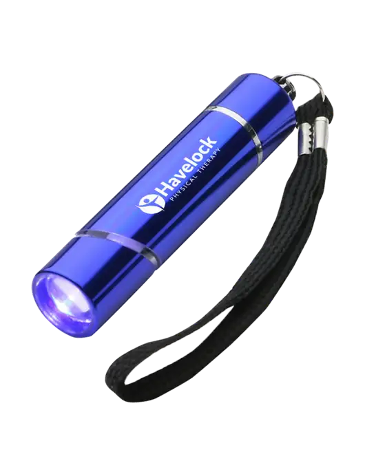 Blue Aluminum Scope LED Flashlight w/Havelock Logo