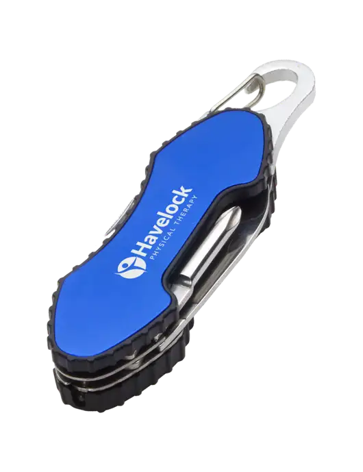Blue 6 in 1 Tool with Carabiner w/Havelock Logo