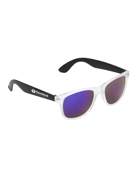 Key West Black Mirrored Sunglasses w/Havelock Logo