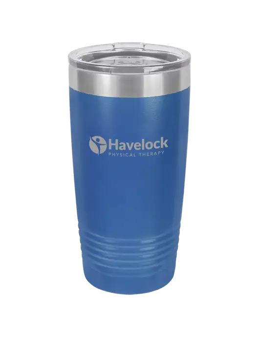 Polar Camel 20 oz Powder Coated Royal Vacuum Insulated Tumbler w/Havelock Logo