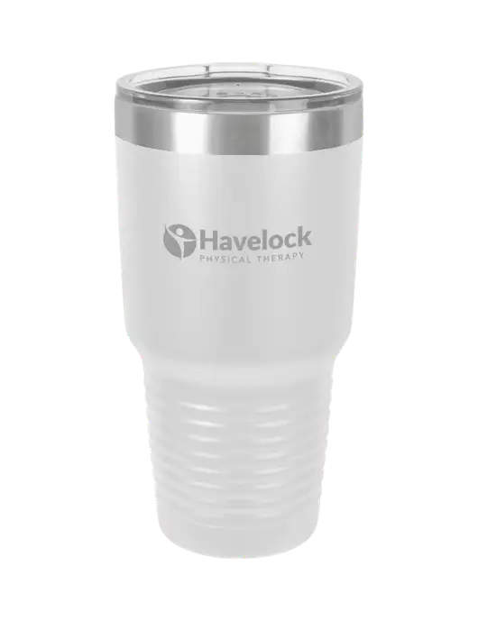 Polar Camel 30 oz Powder Coated White Vacuum Insulated Tumbler  w/Havelock Logo