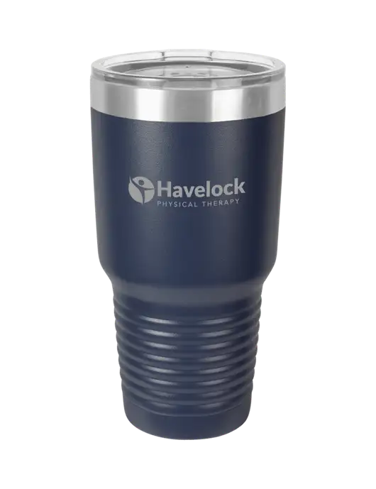 Polar Camel 30 oz Powder Coated Navy Vacuum Insulated Tumbler w/Havelock Logo