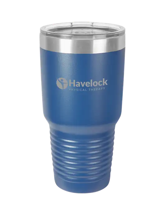 Polar Camel 30 oz Powder Coated Royal Vacuum Insulated Tumbler w/Havelock Logo