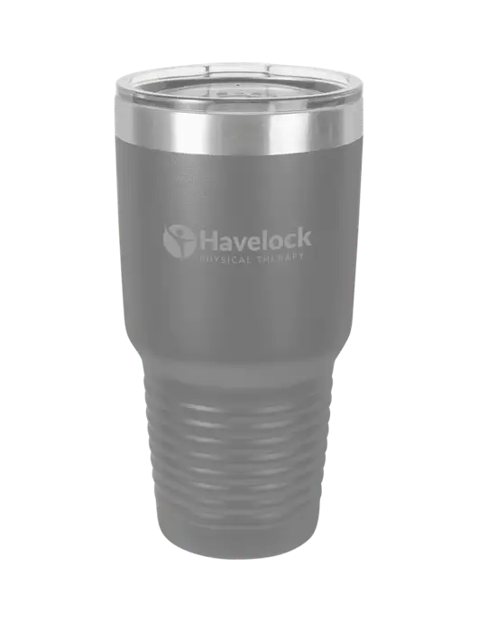 Polar Camel 30 oz Powder Coated Grey Vacuum Insulated Tumbler w/Havelock Logo