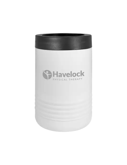 Polar Camel 12 oz Powder Coated White Vacuum Insulated Beverage Holder w/Havelock Logo