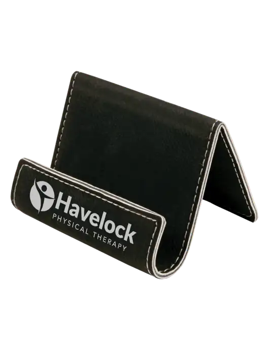 Black Leatherette Card & Phone Holder w/Havelock Logo