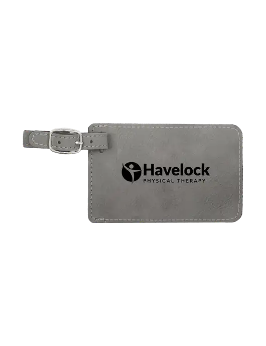 Grey Leatherette Luggage Tag w/Havelock Logo