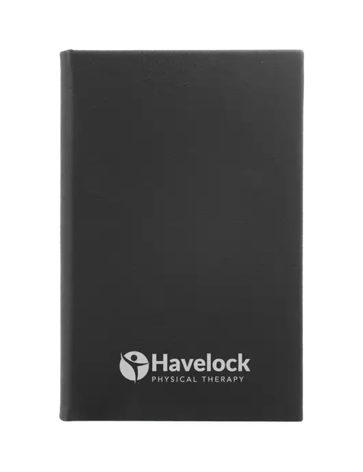 Black Leatherette 5.25 x 8.25 Journal w/Havelock Logo