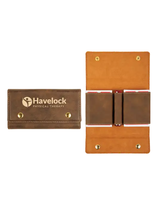Rustic Leatherette Card & Dice Set w/Havelock Logo