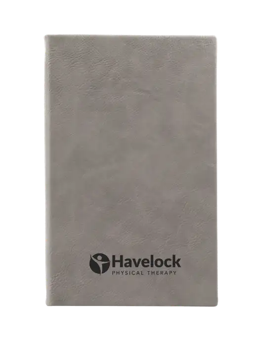 Grey Leatherette 5.25 x 8.25 Journal w/Havelock Logo