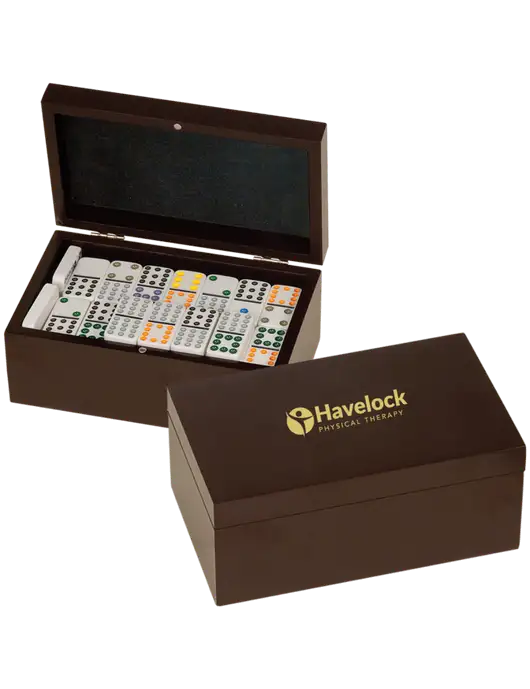 Rosewood Double Twelves 91 Piece Dominos Set w/Havelock Logo