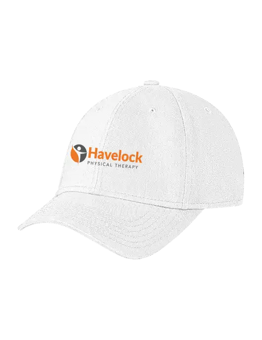 White Structured Soft Snap Closure Hook & Loop Cap w/Havelock Logo