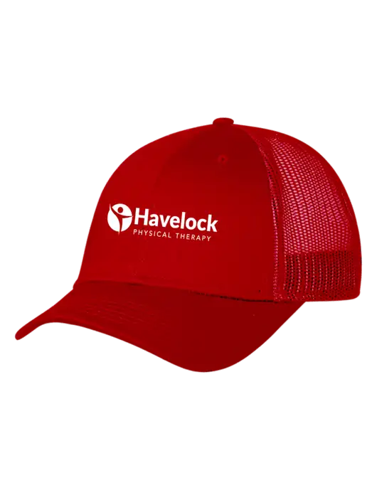 Red Mesh Trucker Cap Snap Back w/Havelock Logo