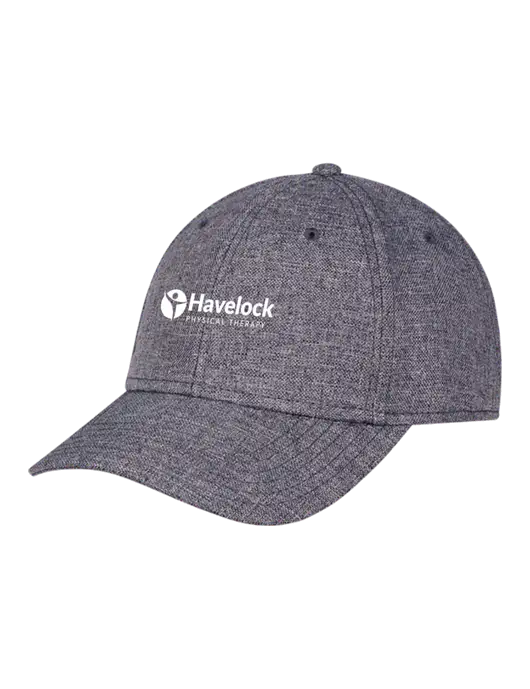 Heather Charcoal Structured Linen Look Cap Hook & Loop w/Havelock Logo
