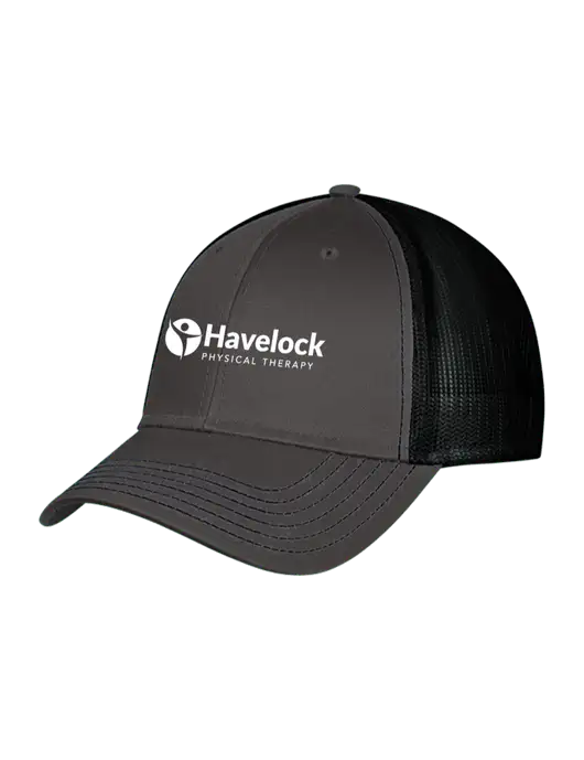 Charcoal & Black Mesh Trucker Cap Snap Back w/Havelock Logo