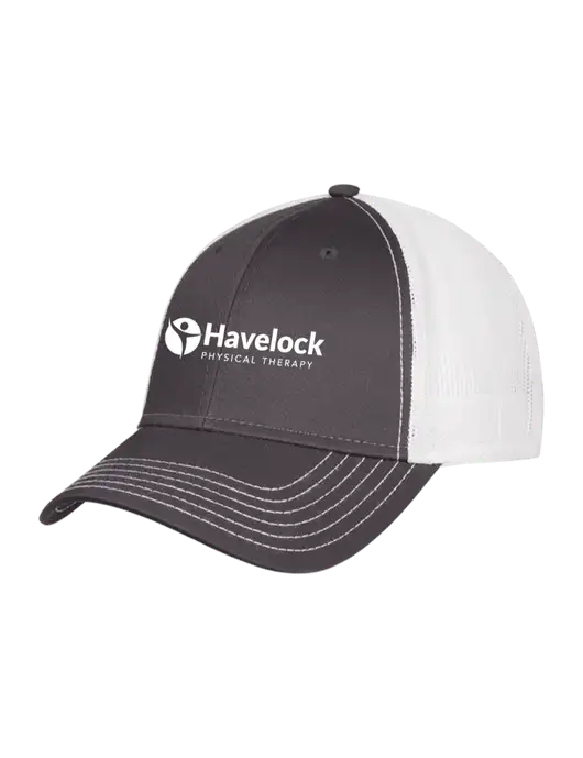 Dark Grey/White Mesh Trucker Cap Snap Back w/Havelock Logo