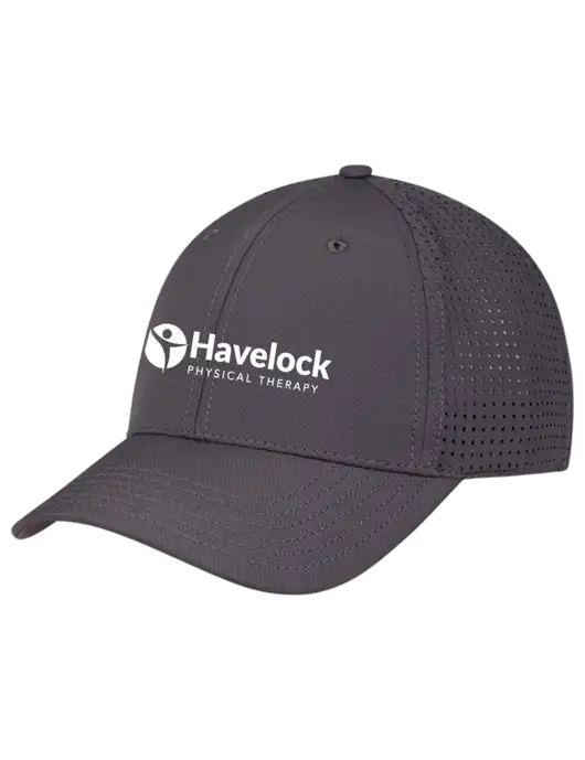 Charcoal Performance Stretchable Cap Hook & Loop w/Havelock Logo