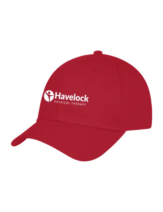 Red Structured Cap Hook & Loop w/Havelock Logo