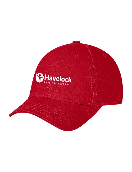 Red Structured Soft Snap Closure Hook & Loop Cap w/Havelock Logo