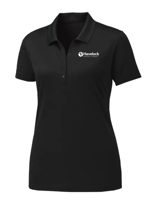 Womens Black PosiCharge Competitor Polo w/Havelock Logo