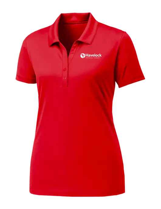 Womens Red PosiCharge Competitor Polo w/Havelock Logo