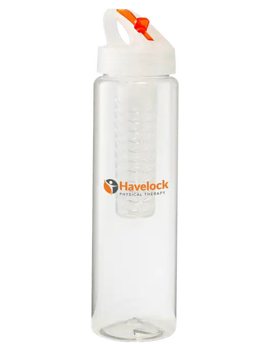 Buddy Infuser Orange 32 oz PET Bottle with Flip Lid w/Havelock Logo