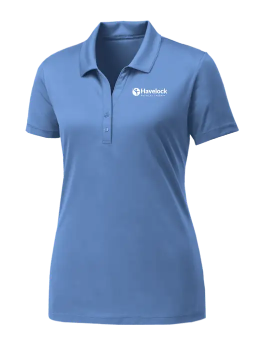 Womens Carolina Blue PosiCharge Competitor Polo w/Havelock Logo