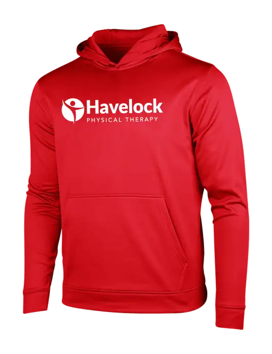 Deep Red Sport-Wick Fleece Hooded Pullover w/Havelock Logo
