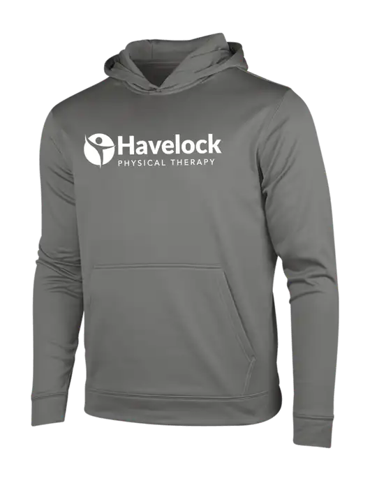 Dark Smoke Grey Sport-Wick Fleece Hooded Pullover w/Havelock Logo
