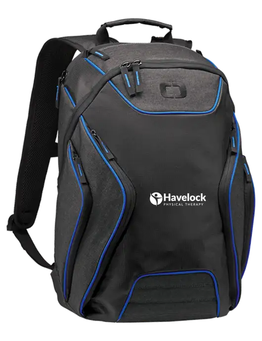 OGIO Royal Blue/Heather Grey Hatch Laptop Backpack
 w/Havelock Logo