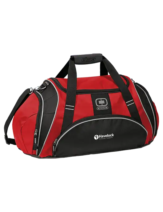 OGIO Red Crunch Duffel
 w/Havelock Logo