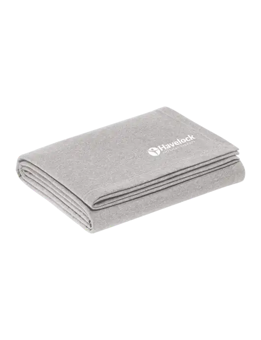 Recycled Light Heather Grey Blanket w/Havelock Logo
